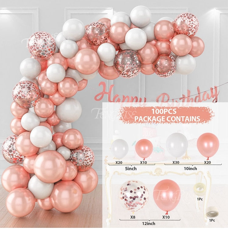 Macaron Balloons Garland Arch Rose Gold Confetti Ballon Wedding Birthday Baloon Birthday Party Decor Kids Baby Shower