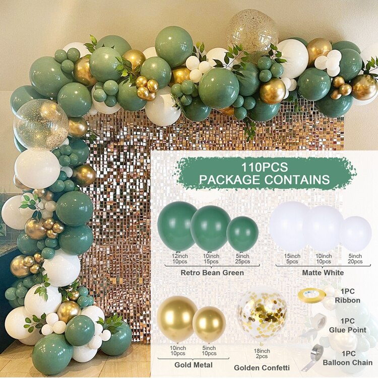 Macaron Green Balloon Garland Arch Kit Jungle Safari Theme Birthday Party Decorations Kids Wedding Balloon Baby Shower Boy Decor