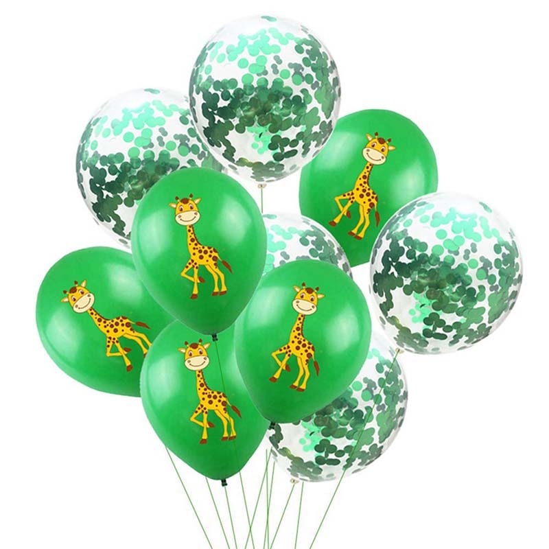 10pcs 12inch Jungle Wild Animal Party Supplies Birthday Decorations Latex White Balloons Kids Birthday Party Animal Balloons