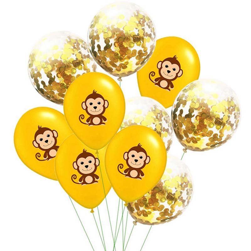 10pcs 12inch Jungle Wild Animal Party Supplies Birthday Decorations Latex White Balloons Kids Birthday Party Animal Balloons