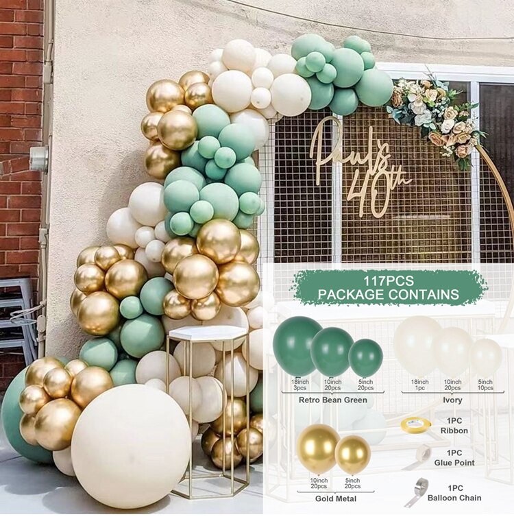 Macaron Green Balloon Garland Arch Kit Jungle Safari Theme Birthday Party Decorations Kids Wedding Balloon Baby Shower Boy Decor