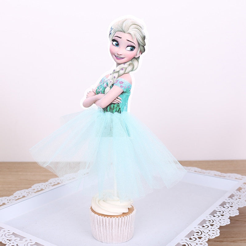 1pcs 21cm Princess Birthday Party Decorations Kids Cake Topper for Girls Birthday Decoration Anniversaire Cake Supplies