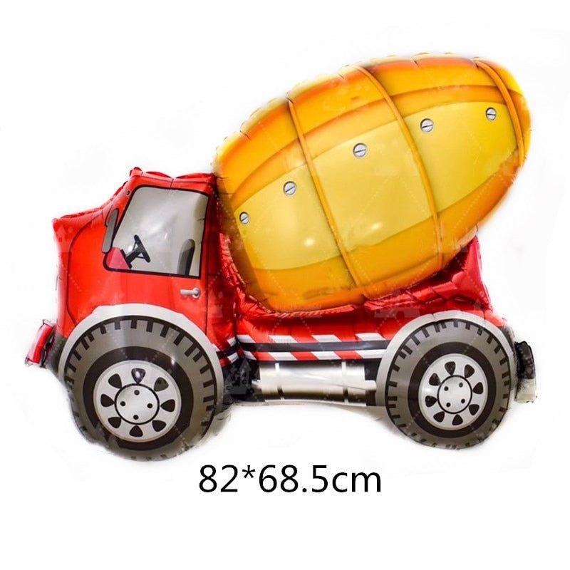 Construction Theme Tableware Tractor Truck Paper Cups Plates Tablecloth For Kids Boy Birthday Party Decorations