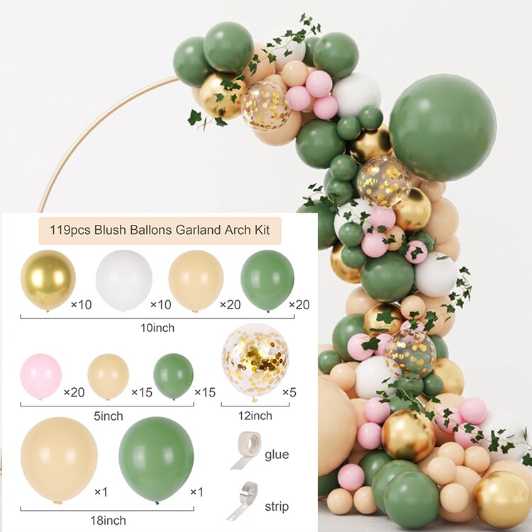 Macaron Green Balloon Garland Arch Kit Jungle Safari Theme Birthday Party Decorations Kids Wedding Balloon Baby Shower Boy Decor