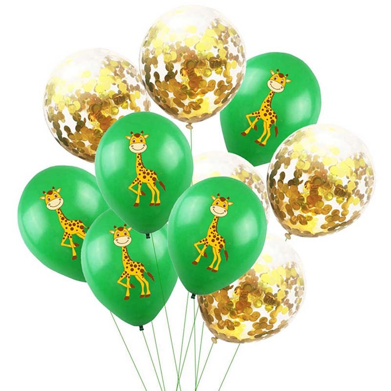 10pcs 12inch Jungle Wild Animal Party Supplies Birthday Decorations Latex White Balloons Kids Birthday Party Animal Balloons