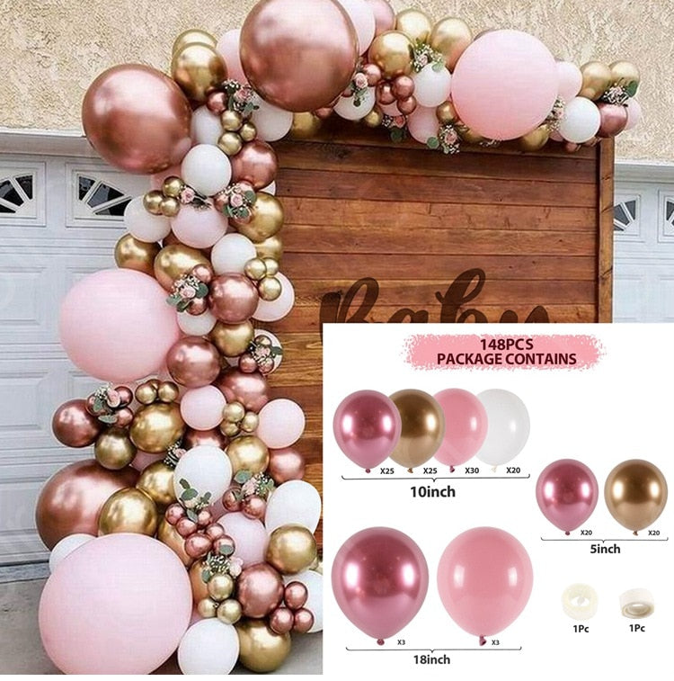 Macaron Balloons Garland Arch Rose Gold Confetti Ballon Wedding Birthday Baloon Birthday Party Decor Kids Baby Shower