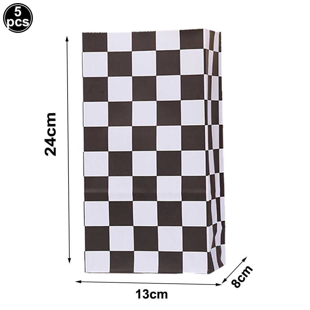 1set 137x274cm Black White Tablecloths Racing Car Motorcycle Theme Party Dispossible Plastic Tablecover Birthday Party Supplies