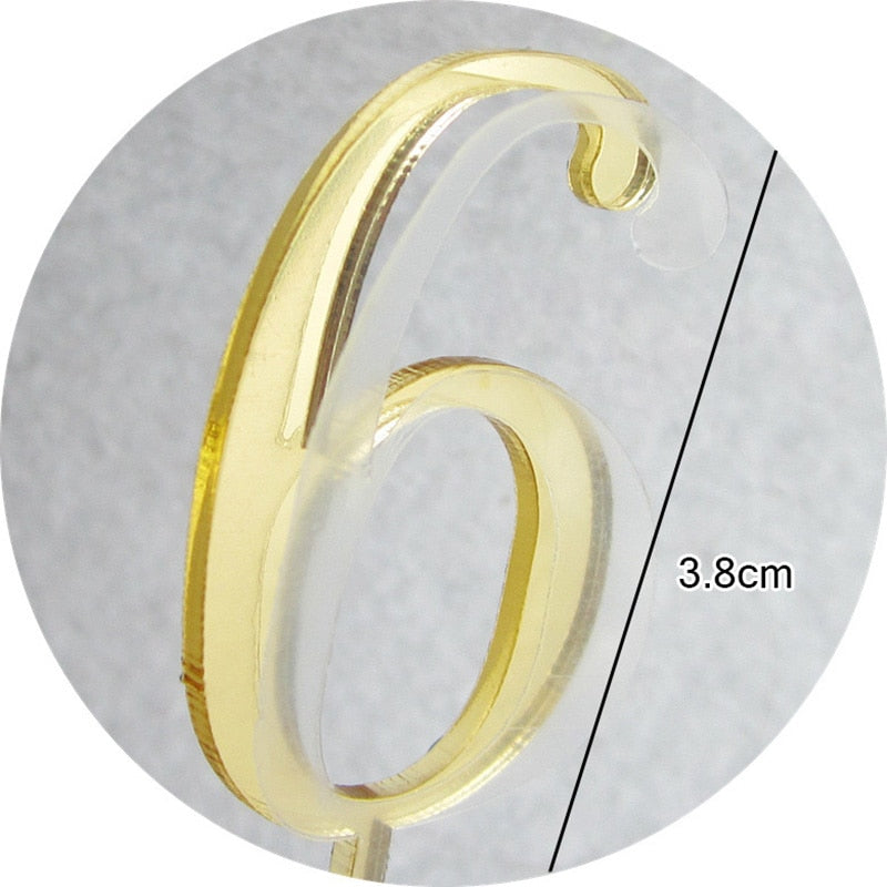 1pc Acrylic Number Cake Topper Gold Mirror Birthday Cupcake Topper For Birthday Wedding Anniversary Party Cake Decorations Diy
