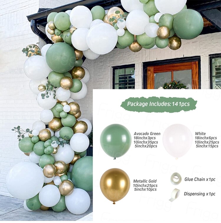 Macaron Green Balloon Garland Arch Kit Jungle Safari Theme Birthday Party Decorations Kids Wedding Balloon Baby Shower Boy Decor